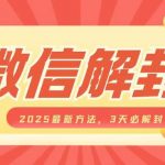 2025年微信解封神技揭秘，3天速效解封，轻松赚钱不是梦，一单收益高达数百元！
