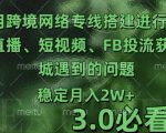 跨境电商实战攻略：TK直播+短视频爆粉，FB精准投流秘籍，商城变现难题全破解——3.0升级版独家揭秘！