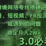 跨境电商实战攻略：TK直播+短视频爆粉，FB精准投流秘籍，商城变现难题全破解——3.0升级版独家揭秘！