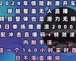 2024年极限挑战！无人直播惊现开车穿越整蛊，单日狂揽2000+音浪，揭秘160小时不间断直播奇迹！日不落直播间震撼上线！