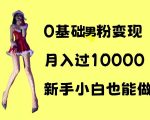 0基础男性粉丝轻松变现，月入轻松破万！揭秘简单操作技巧，新手小白也能快速上手赚大钱！