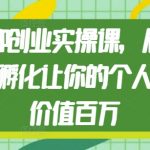 打造个人品牌：从0到1，揭秘如何通过知识IP创业实操课实现百万级价值增长！