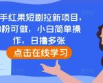 快手红果短剧拉新项目，0粉丝也能轻松赚钱，新手快速上手，日赚千元不是梦！
