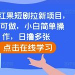 快手红果短剧拉新项目，0粉丝也能轻松赚钱，新手快速上手，日赚千元不是梦！