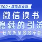 微信读书独家揭秘：隐藏的引流圣地，独家小众策略曝光，日引300+精准创业粉丝，持续长尾流量滚滚来！