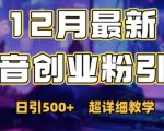 12月独家揭秘：轻松掌握抖音日引500+创业粉丝高效攻略！