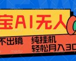 淘宝无人直播带货神器揭秘：告别0BS技术，无需出镜，稳如泰山，合规狂赚，打造24小时不间断盈利直播间！