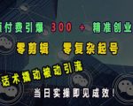 小额投资狂揽300+精准创业粉丝，无剪辑简易起号攻略，独家话术轻松实现被动引流，实操一日见证效果翻倍！