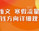 寒假爆文攻略：小说推广流量飙升，揭秘高效搞钱策略！