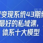 私域流量变现终极秘籍：43期线下实战课程，揭秘顶尖私域运营三大体系与十大高转化模型！