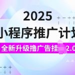 2025年小程序推广秘籍大揭秘：全新升级广告挂机2.0玩法，日赚斗金，新手也能轻松上手！