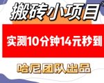 10分钟轻松赚14元，揭秘搬砖小项目日入百元秘诀，稳定收入不是梦（附赠独家稳定技巧）
