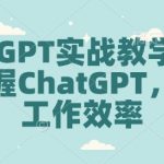 实战秘籍：轻松精通CHATGPT，工作效率翻倍提升！
