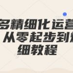 拼多多开店必看！0基础快速打造爆款，独家精细化运营全攻略详解