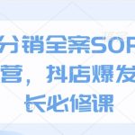 达人分销秘诀曝光！全案SOP实操训练营，让你的抖店实现爆发式增长，错过等一年！