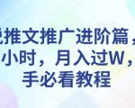 小说推广高手秘籍：每天投入1小时，轻松月入过万，新手逆袭攻略必读！