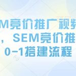 SEM竞价推广实战教学视频，从零开始打造高效竞价推广策略！