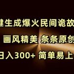 AI智能打造爆款民间诡故事视频，绝美画风独家原创，日赚300+，轻松上手赚翻天！
