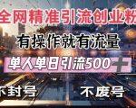全网独家秘籍：轻松创业引流，日引500+精准粉丝，账号安全无忧，告别封号困扰！