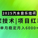2025年火爆汽水音乐挂机项目，揭秘独家最新技术，轻松月入6000+，抓住红利期赚翻天！