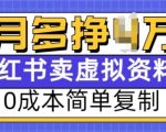揭秘：零成本小红书虚拟资料项目，轻松复制，月入过万不是梦！