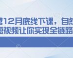 千川运营终极攻略：12月线下课程揭秘，自然流量+付费推广+短视频营销，全链路引爆销量！