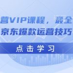 京东独家VIP课程曝光！全面揭秘全能爆款运营秘籍，轻松打造京东销量神话！