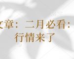 二月独家揭秘：抓住春季行情爆发点，付费文章助你抢占投资先机！
