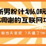 男子必看！独家揭秘6.0版男粉计划，稳赚不赔的网络项目，即时变现攻略，原创视频教程，7天轻松赚足1万！