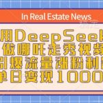 DEEPSEEK助哪吒走秀视频一夜爆红，流量飙升涨粉神技，日入过千不是梦！