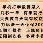 手机打字兼职，轻松录入数据，秒赚一单，手残党也能日入百元，揭秘暴利赚钱法，日赚200元不是梦！