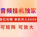 搜狐独家首发音频挂机项目，红利期疯狂赚钱，矩阵放大操作，轻松实现月入5000+稳定收入，揭秘内幕操作技巧！