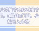 揭秘AI驱动的高级虐文小说创作技巧，零粉丝也能轻松上手，新手快速实现日入过千的秘密！