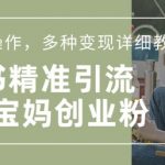 小红书日引流200+宝妈创业粉实战攻略，轻松上手，揭秘多元化变现赚钱秘籍！