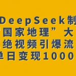 揭秘DEEPSEEK打造国家地理级震撼大片，爆款视频狂揽百万流量，日赚斗金秘诀大公开！