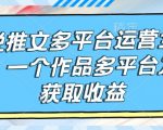 小说跨平台运营秘籍：一稿多投，最大化收益攻略揭秘！