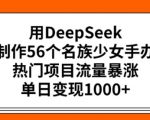 DEEPSEEK打造56民族少女手办爆火，流量飙升，日入斗金！