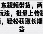京东视频带货秘籍：揭秘两大赚钱玩法，一键批量上传视频，实现持久收益增长！
