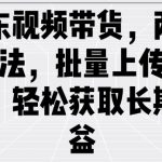 京东视频带货秘籍：揭秘两大赚钱玩法，一键批量上传视频，实现持久收益增长！