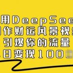 利用DEEPSEEK打造吸金风景视频，轻松引爆流量，单日收益翻倍秘诀大公开！