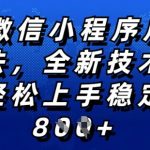 2025年微信小程序赚钱秘诀曝光！零基础快速上手，日赚斗金不是梦，独家技术升级，全网首次揭秘！
