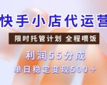快手小店代运营3.0全新模式揭秘：收益翻倍，55分成，稳定日入5单，抢占先机！