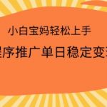 2025年最火小程序推广攻略，单日狂赚数千元，只需一部手机，小白宝妈也能轻松月入过万！揭秘快速变现秘诀！