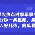 抖音独家揭秘：军事冲突热点时事视频制作，10分钟打造爆款原创，日赚斗金，新手也能轻松掌握！