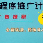 2024最新小程序广告挂机变现玩法！日赚500+小白躺赚攻略大揭秘235