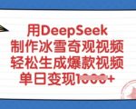 5步用DeepSeek零门槛制作冰雪爆款视频！单日变现1000+秘籍曝光158