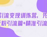爆红引流变现训练营：3天掌握泛粉裂变+精准变现核心技巧，手把手带你从0到1搭建流量系统