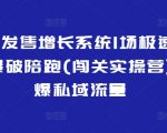 爆红秘籍！3天极速爆破私域流量裂变式发售陪跑营(闯关实操营)