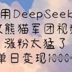 爆款揭秘！熊猫军团AI视频单日狂赚XXXX元，10W+粉丝疯抢的流量密码2511