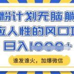 2024最新男粉计划！全自动引流+多领域变现，小白轻松日入1000+【流量暴增秘籍】79